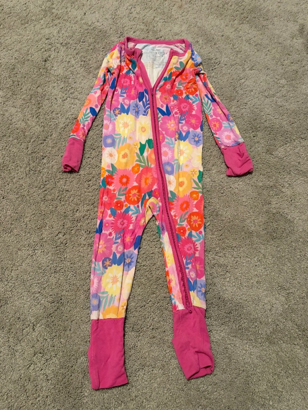 Little Sleepies Pink Floral Zippy